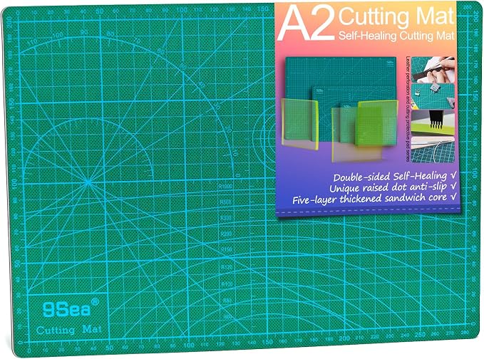 Self Healing Cutting Mat A2, 24 x 18 inch Green, Craft Cutting Board - Image 8
