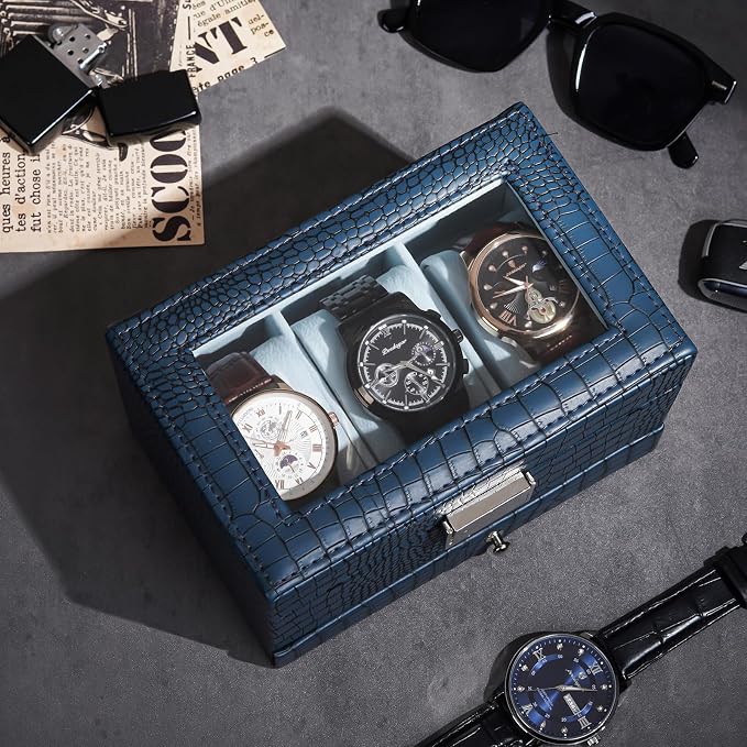 ProCase Watch Box, 3 Slot Watches Display Case - Image 4
