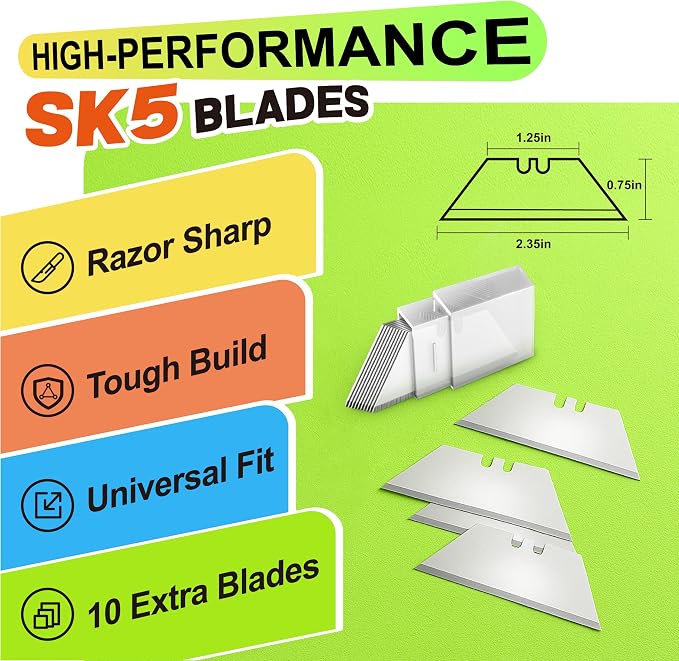 JETMORE Folding Utility Knife, 12 Pack Heavy Duty Box Cutter - Image 5