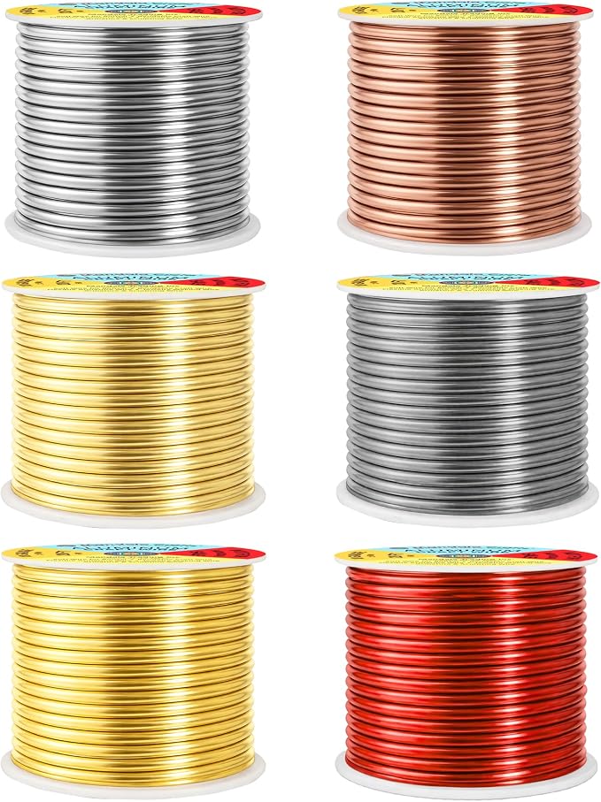 Mandala Crafts 10 GA Gray Copper Red Assorted Anodized Aluminum Craft Wire | - Image 2