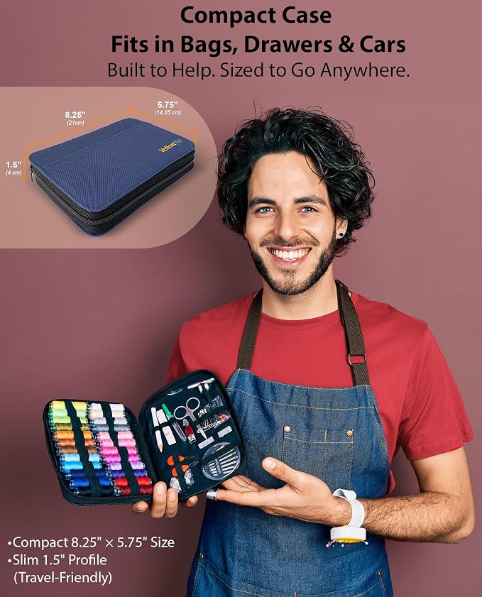 Easy to Use Navy Blue Sewing Kit - Image 3