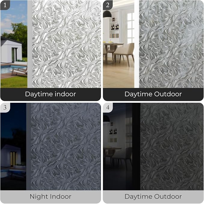 ADD.HERES Window Privacy Film, Removable Static Cling, Stained Glass Decorative - Image 5