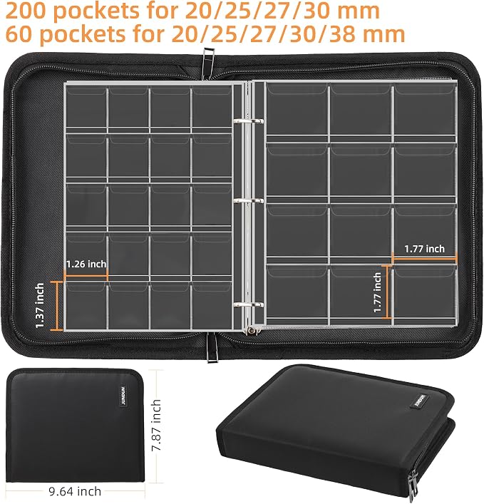 Coin Collection Book for Collector 260 Pockets Fireproof | Coin Collection - Image 3