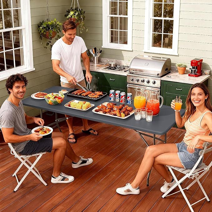 FDW 6 FT Folding Table, Portable Plastic Table - Image 2