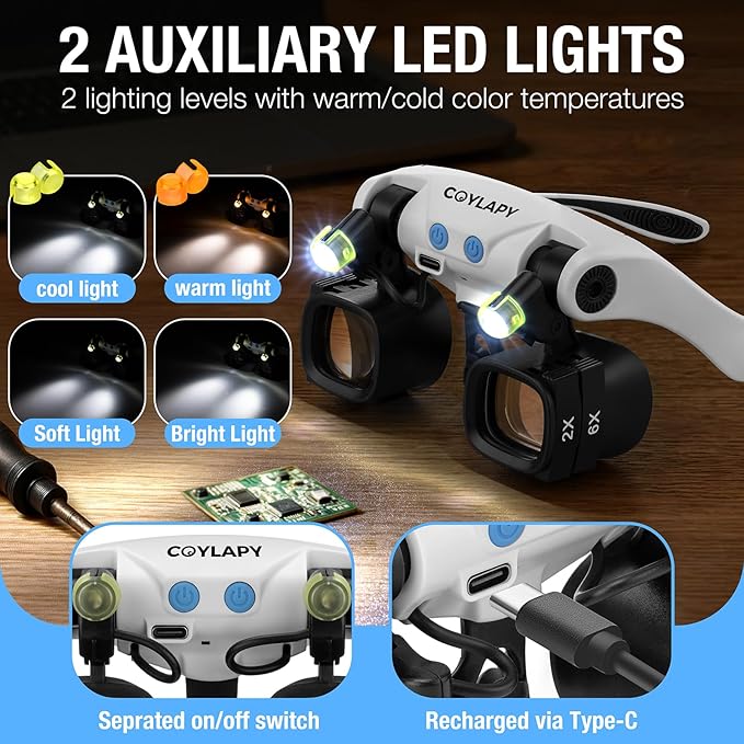 COYLAPY Magnifying Glasses for Close Work, Jewelers Magnifying Glass - Image 4
