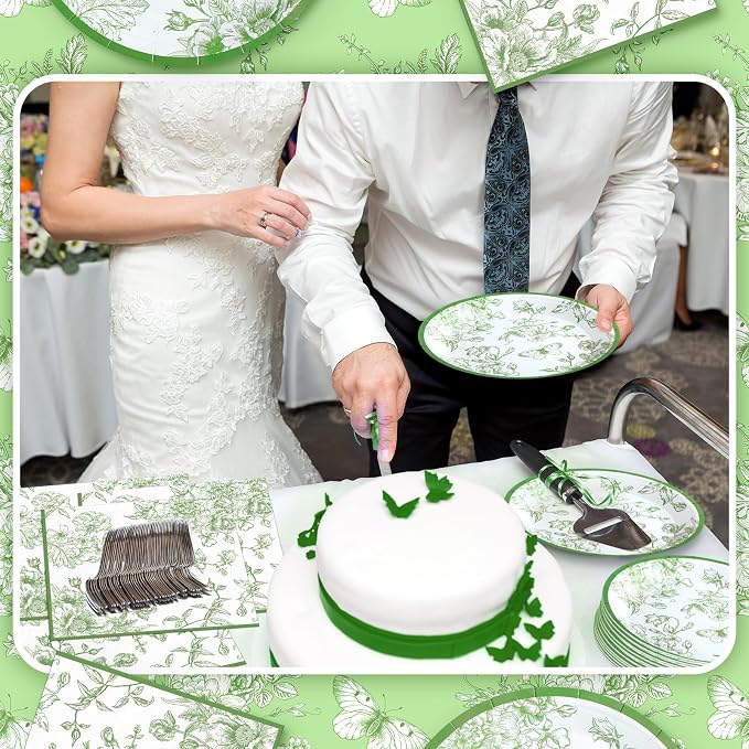Zhehao 120 Pcs Disposable Paper Plates and Napkins Bulk Birthday Party - Image 6