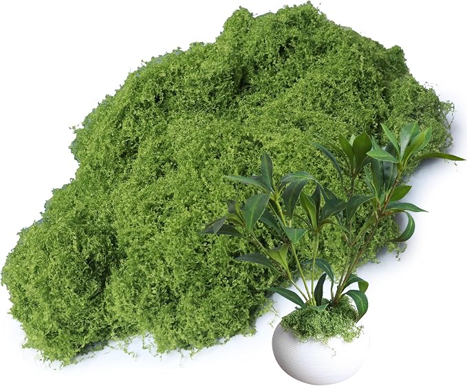 Forlaoers 5.3oz Light Green Artificial Floral Moss Fake Moss Faux Plant by Forlaoers