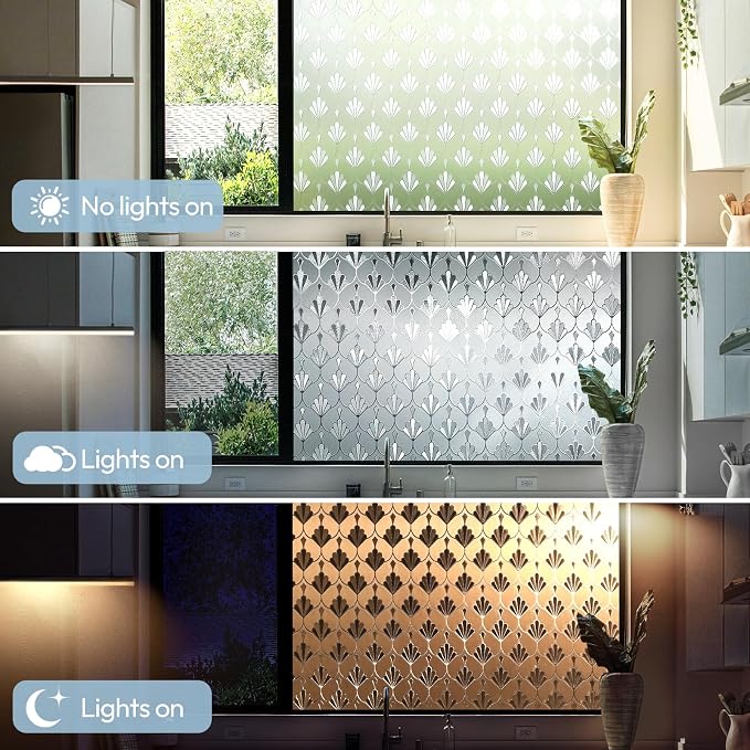 rabbitgoo Privacy Window Film Frosted Glass, 35.4" x 118.1" | Sun Blocking Non - Image 8