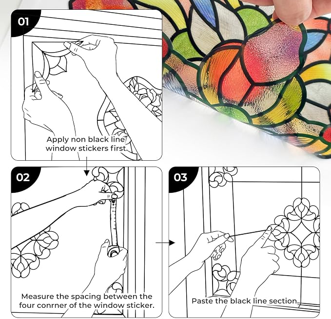 ADD.HERES Window Stickers, ‌Stained Glass Window Privacy Film, UV Blocking - Image 3