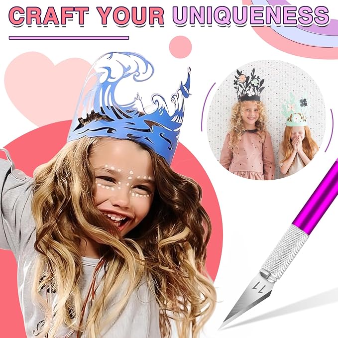 DIYSELF 50-Piece Exacto Knife, Aluminum Alloy Handle, Precision Craft Hobby - Image 3