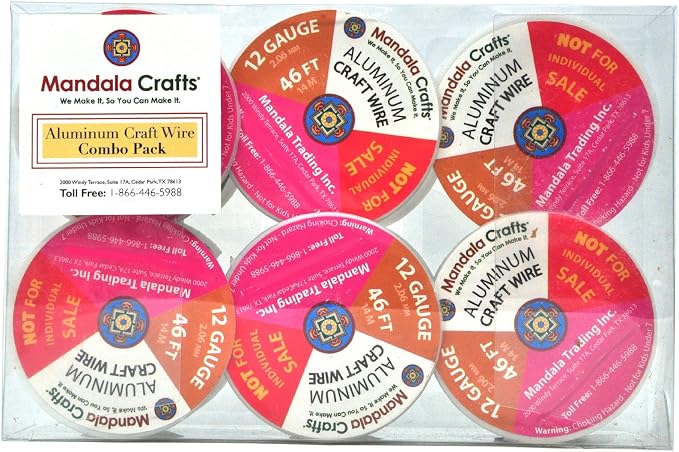 Mandala Crafts 12 Gauge Silver Tone Combo Anodized Aluminum Craft Wire | 276 FT - Image 3