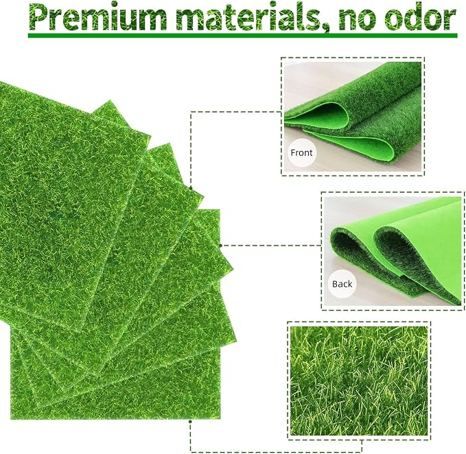 12 Pcs 6 X 6 Inch Fake Grass Decor - Image 3
