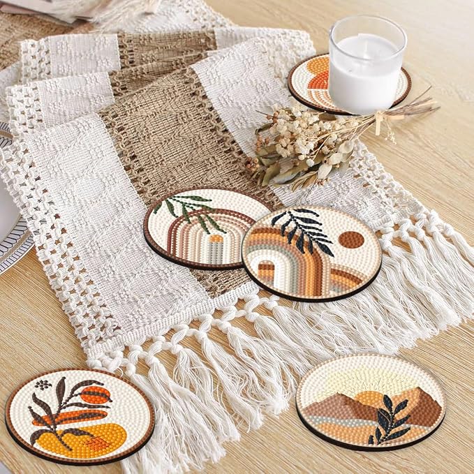 Bulerrylulu 12 Pcs Boho Diamond Painting Coasters Kits - Image 4