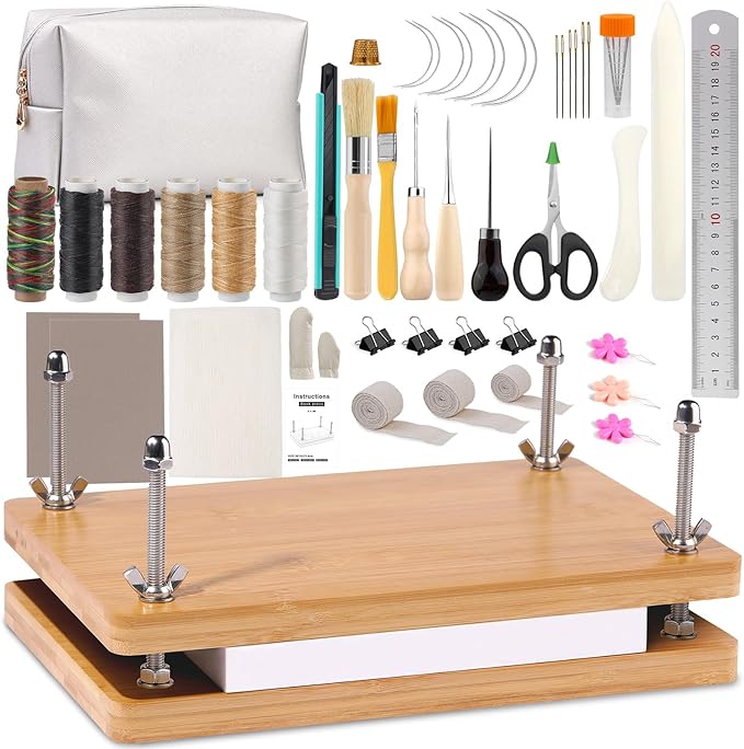 JUPEAN 45 Pcs Book Binding Kits Bookbinding Kit Book Press 7.9”x11.6” by Jupean