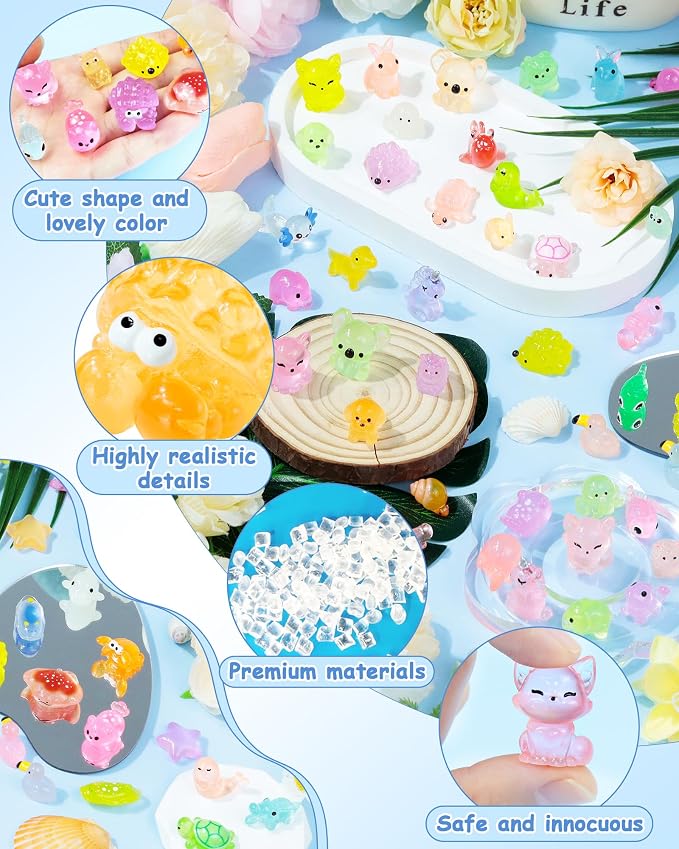 FIVEIZERO 102PCS Luminous Mini Resin Ocean Animals Bulk - Image 4