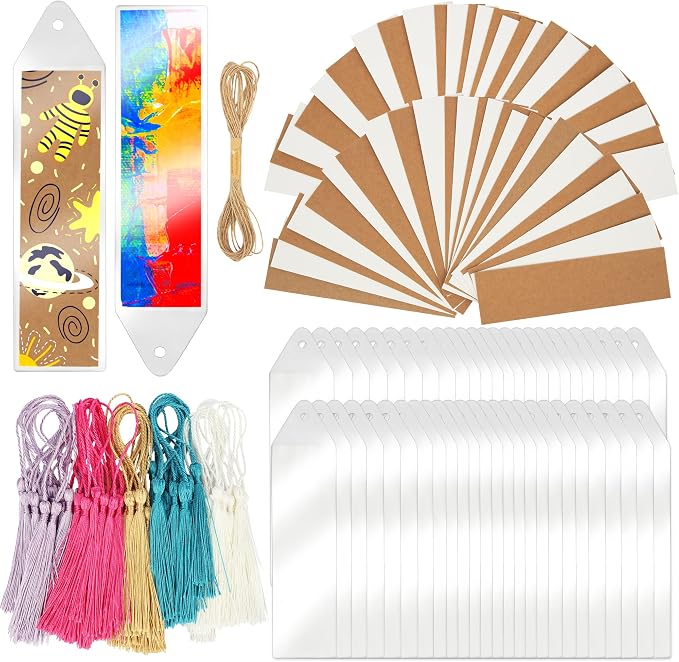 SWATOM Kraft Paper Blank Bookmarks Cardstock 50 PCS Bulk by SWATOM