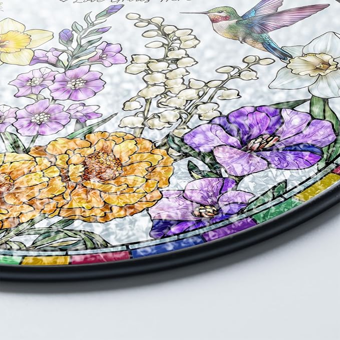 LOVELYPOD Custom Grandma Birth Flowers Stained Glass Sun Catcher, Grandmas - Image 4