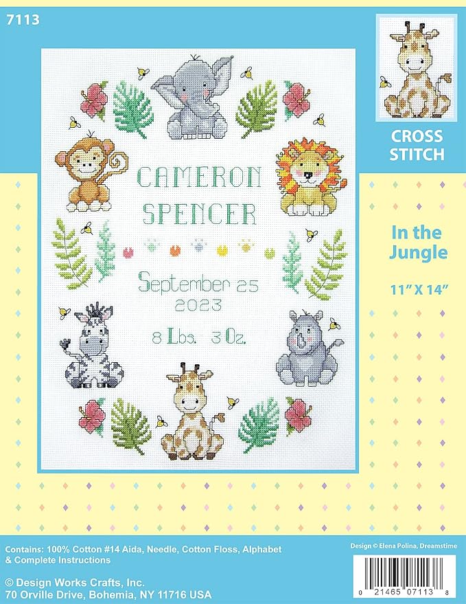 Design Works Crafts in The Jungle Counted Cross Stitch Kit - Image 2