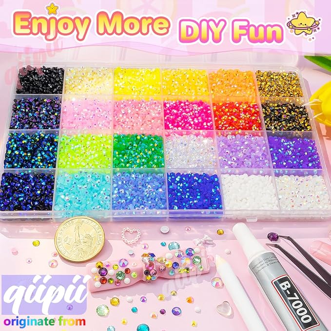 qiipii 24 Color 13800pcs 3mm Jelly Resin Rhinestones - Image 4
