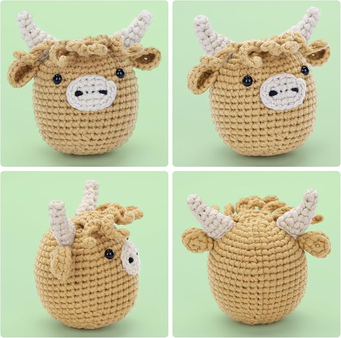 Crochet Kit for Beginners: Highland Cow Crochet Kit, Learn to Crochet, Include - Image 2
