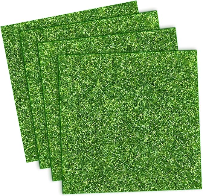 4 Packs 6x6 Inch Cuttable Artificial Grass Squares, Realistic Fake Grass Mats by Unknown