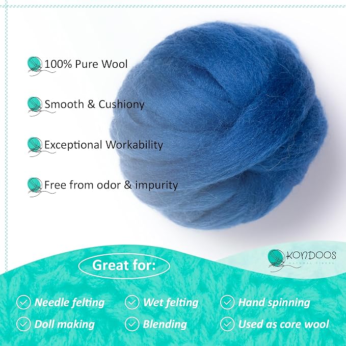 Natural Wool roving, 2 OZ. Best Wool - Image 3