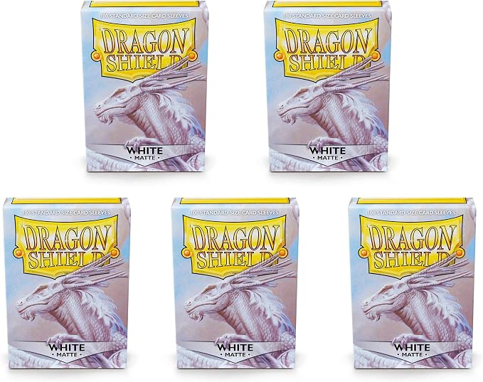 5 Packs Dragon Shield Matte White Standard Size 100 ct Card Sleeves Value - Image 2