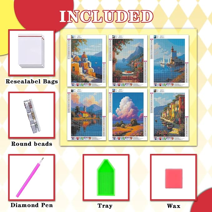 Leatrice 6 Pack Landscape Diamond Painting Kits - Image 3