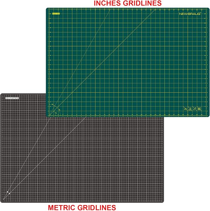 NEWBRAUG 24'' × 36'' Large Self Healing Gridded Rotary Cutting Mat, Big Double - Image 2