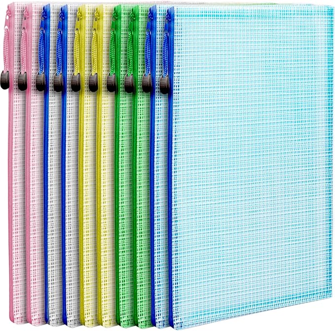 LEOBRO Mesh Zipper Pouches Bags, A4 Mesh Bags by LEOBRO