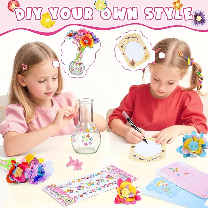DIY Flowers Craft Kit for Girls, Flower Bouquet Maker Machine - Image 5