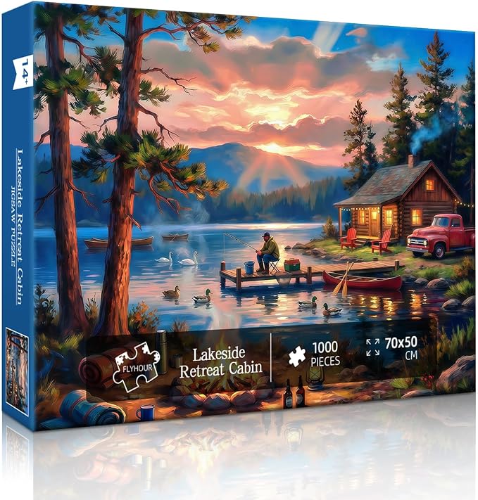 Lakeside Retreat Cabin Puzzles for Adults 1000 Pieces, Impossible Hard - Image 3