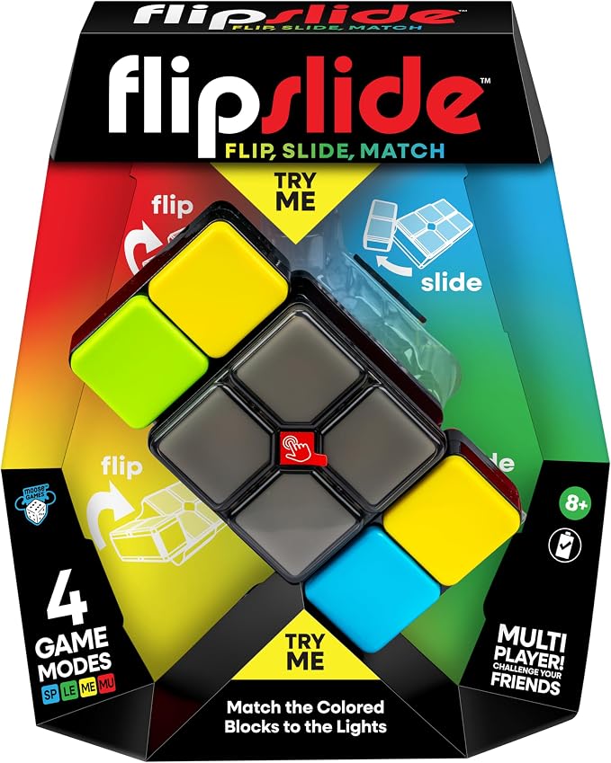 Moose Games Flipslide, Handheld Puzzle Game, Travel Toy Ages 8-13 | 4 modes by MooseGames