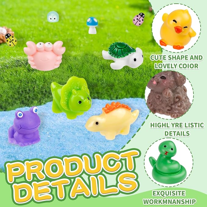 200 Pcs Mini Patio Miniatures Figurines Colorful Mini Resin Figures in Bulk - Image 3