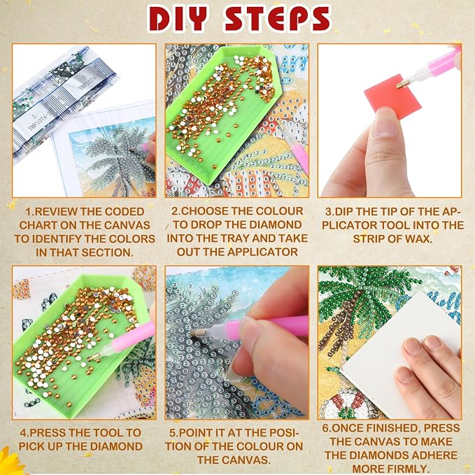 Trandraft 13 Pcs Summer Interchangeable Seasonal Diamond Art Kits - Image 4