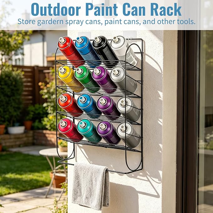 Spray Can Holder Storage Rack Wall Mounted, Metal Spray Paint Rack Organizer - Image 6