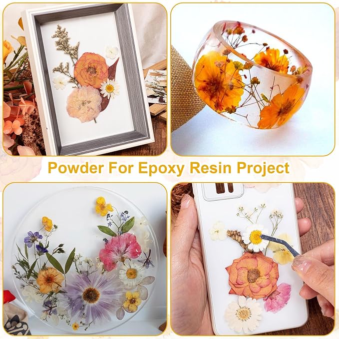 90pcs Boho Pressed Flowers Bulk, Vintage Dried Flower Leaves, Natural Fall - Image 5