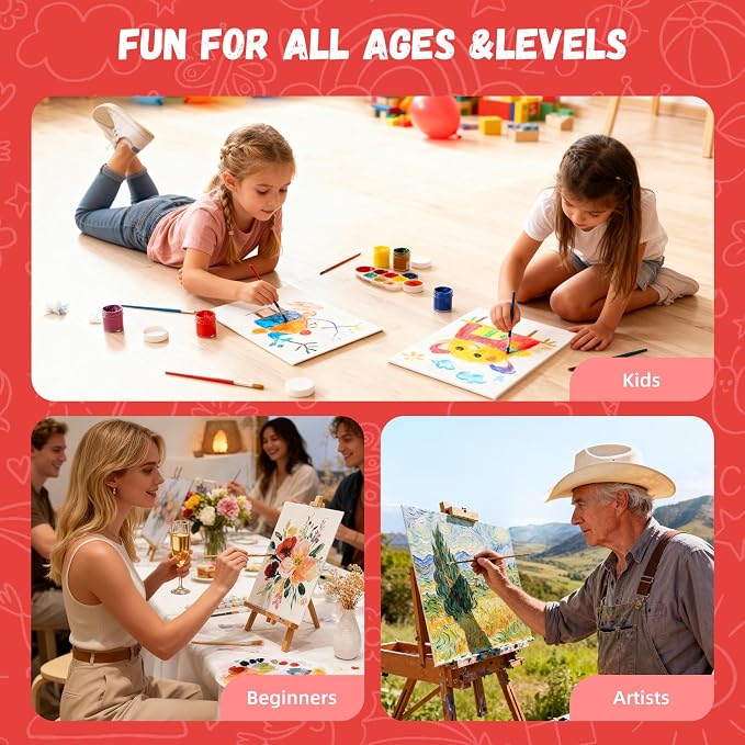 Simetufy 72 Pack 8 x 10 inch Canvas Boards - Image 2