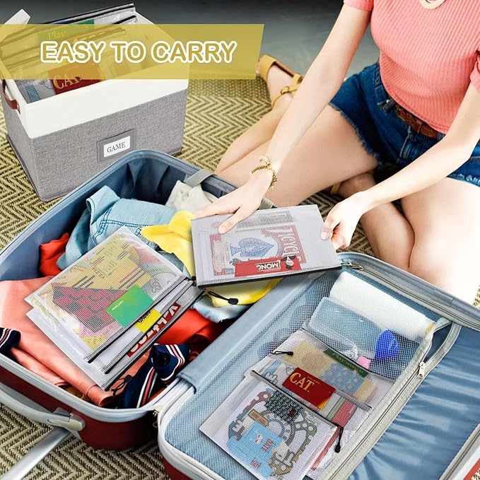 Board Game Organizer with 12pcs Zipper Bags and Writable Stickers, Storage with - Image 6