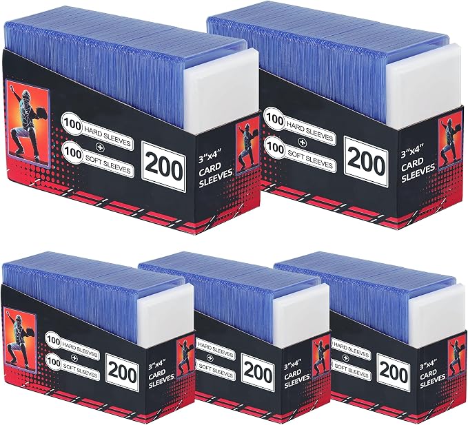1000 Card Sleeves, Baseball Card Sleeves, Hard Plastic Card Holder by Unknown