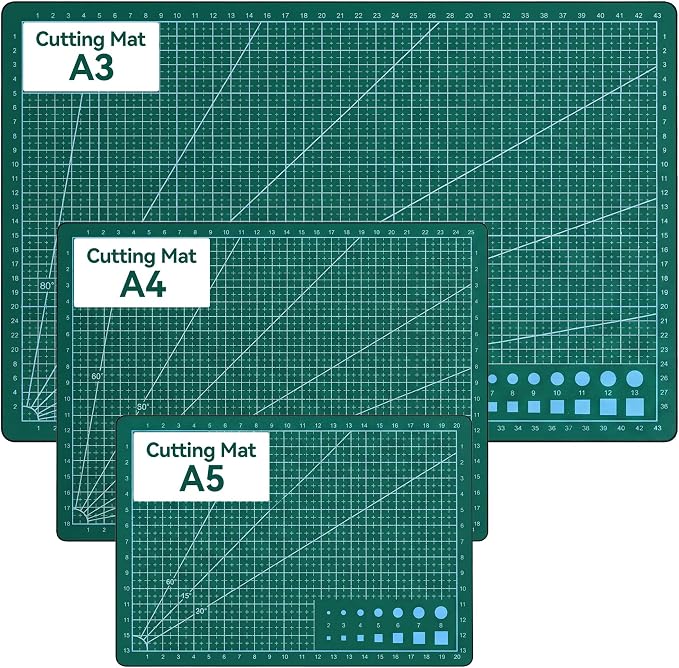 3Pcs Self Healing Cutting Mat, Double-Sided Non-Slip Rotary Cutting Board by Unknown