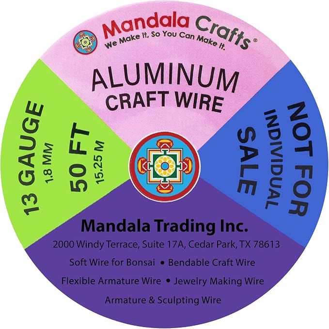 Mandala Crafts 13 GA Blue Pink Brown Assorted Anodized Aluminum Craft Wire | - Image 3