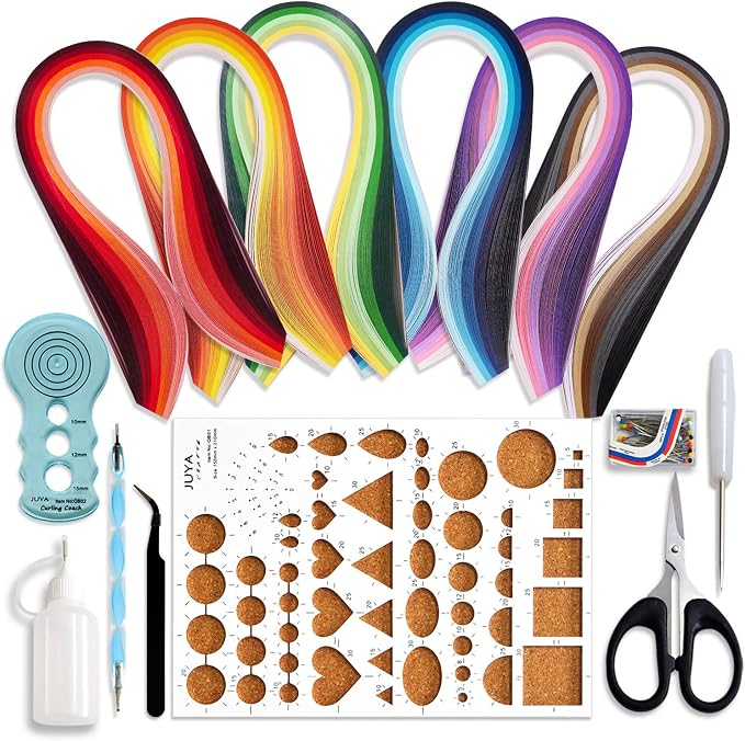 JUYA Paper Quilling Kits with 30 Colors 600 Strips and 8 Tools by JUYACrafts