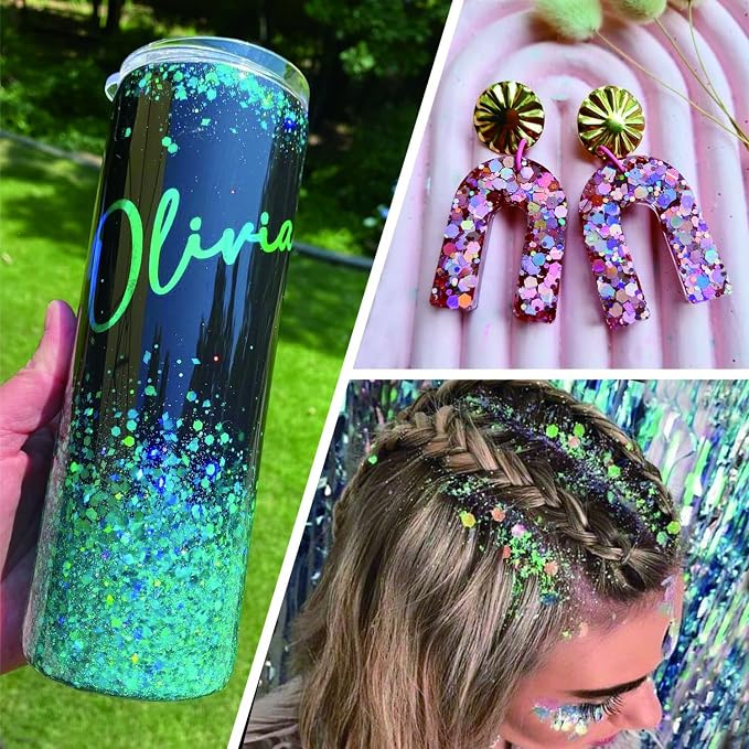 Holographic Chunky Glitter, Cosmetic Glitter Flake - Image 5