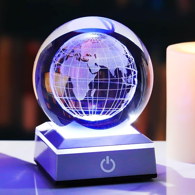 Ornalrist 3.15'' 3D Earth Crystal Ball by Ornalrist