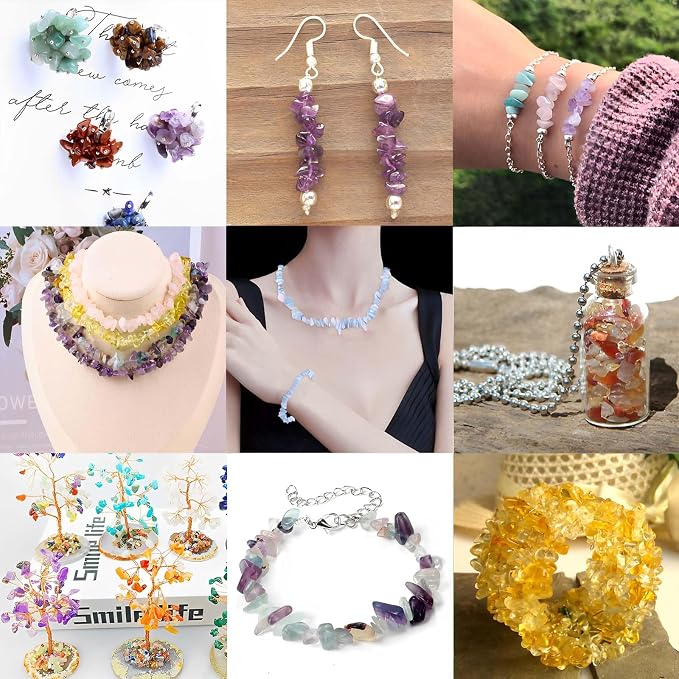 200pcs Natural Chip Stone Beads Gemstone Healing Crystal Loose Rocks Bead | - Image 5