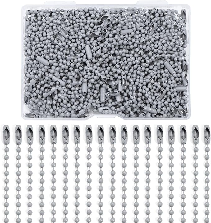 Lemonkey 100Pcs Ball Beads Chains Bulk, 4 Inch Dog Tag Metal Small Chains by Lemonkey
