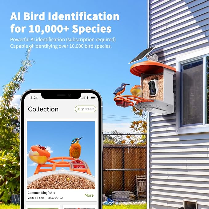 HARYMOR Bird Feeder with Camera | AI Identify Birds Species, Solar Powered - Image 2