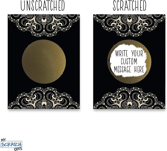 My Scratch Offs Black Vintage Lace Gold Scratch Off Note Cards, 20 Pack Wedding - Image 4