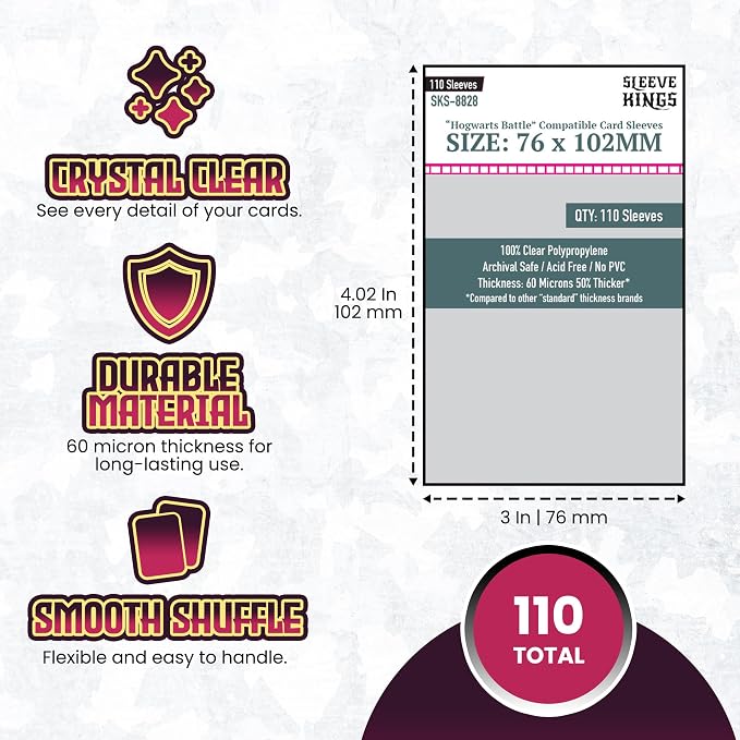 Sleeve Kings Standard Card Sleeves – 110 Count, Large Size, Compatible - Image 4